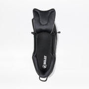Top view of a Women's Black/White/Gum BILLY Sport Inclusion DZ1 sneaker by BILLY Footwear, with the upper unzipped to show the interior and insole logo. Designed for easy access, these women's athletic sneakers provide adaptive comfort.