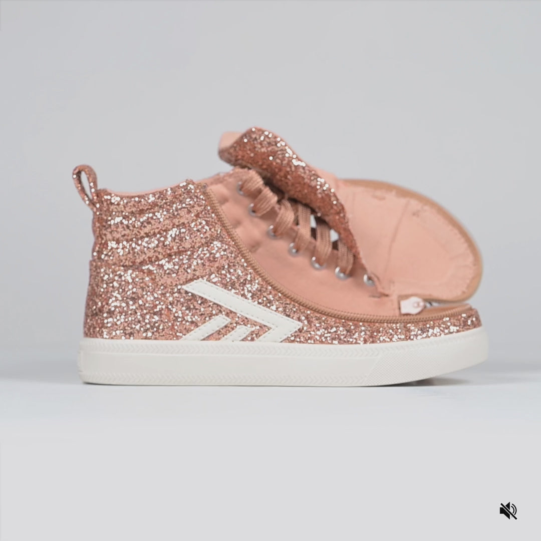 Rose Gold Glitz BILLY CS High — BILLY Footwear product video