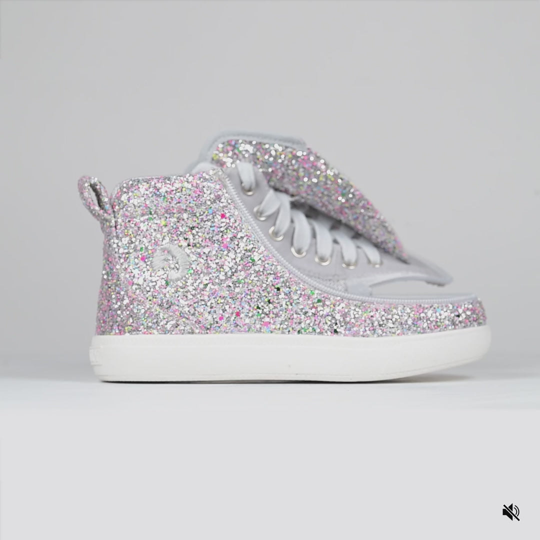 Silver Multi Glitter BILLY Classic D|R II High — BILLY Footwear product video